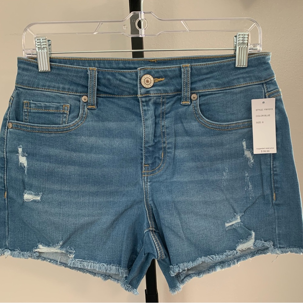 NWT 0fluck Blue Distressed Jean Shorts